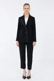 MONO KAPAMA BLAZER CEKETLİ HAVUÇ PANTOLONLU ŞERİT GEÇİŞLİ TAKIM ELBİSE 1