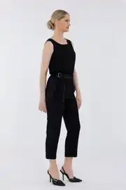 BELİ LASTİKLİ TAŞLI BİYE KUŞAKLI CEPLİ HAVUÇ PANTOLON 2