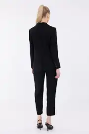 MONO KAPAMA BLAZER CEKETLİ HAVUÇ PANTOLONLU ŞERİT GEÇİŞLİ TAKIM ELBİSE 3
