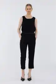 BELİ LASTİKLİ TAŞLI BİYE KUŞAKLI CEPLİ HAVUÇ PANTOLON 1