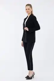 MONO KAPAMA BLAZER CEKETLİ HAVUÇ PANTOLONLU ŞERİT GEÇİŞLİ TAKIM ELBİSE 2
